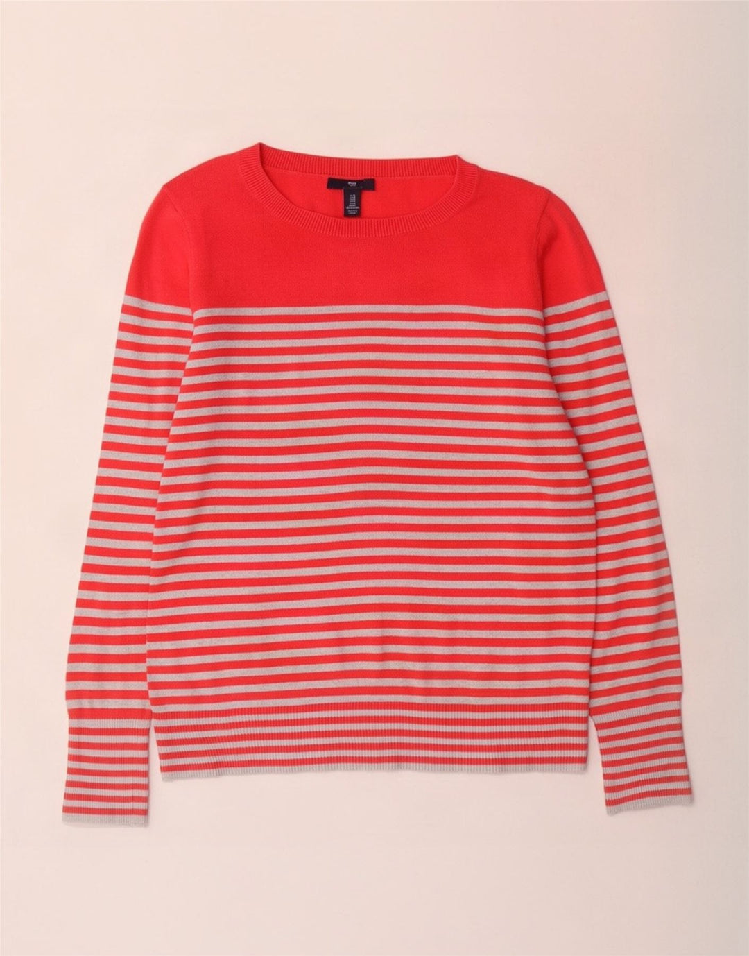 Gap Damen-Pullover mit U-Boot-Ausschnitt, Gr. 14, mittelrot gestreift