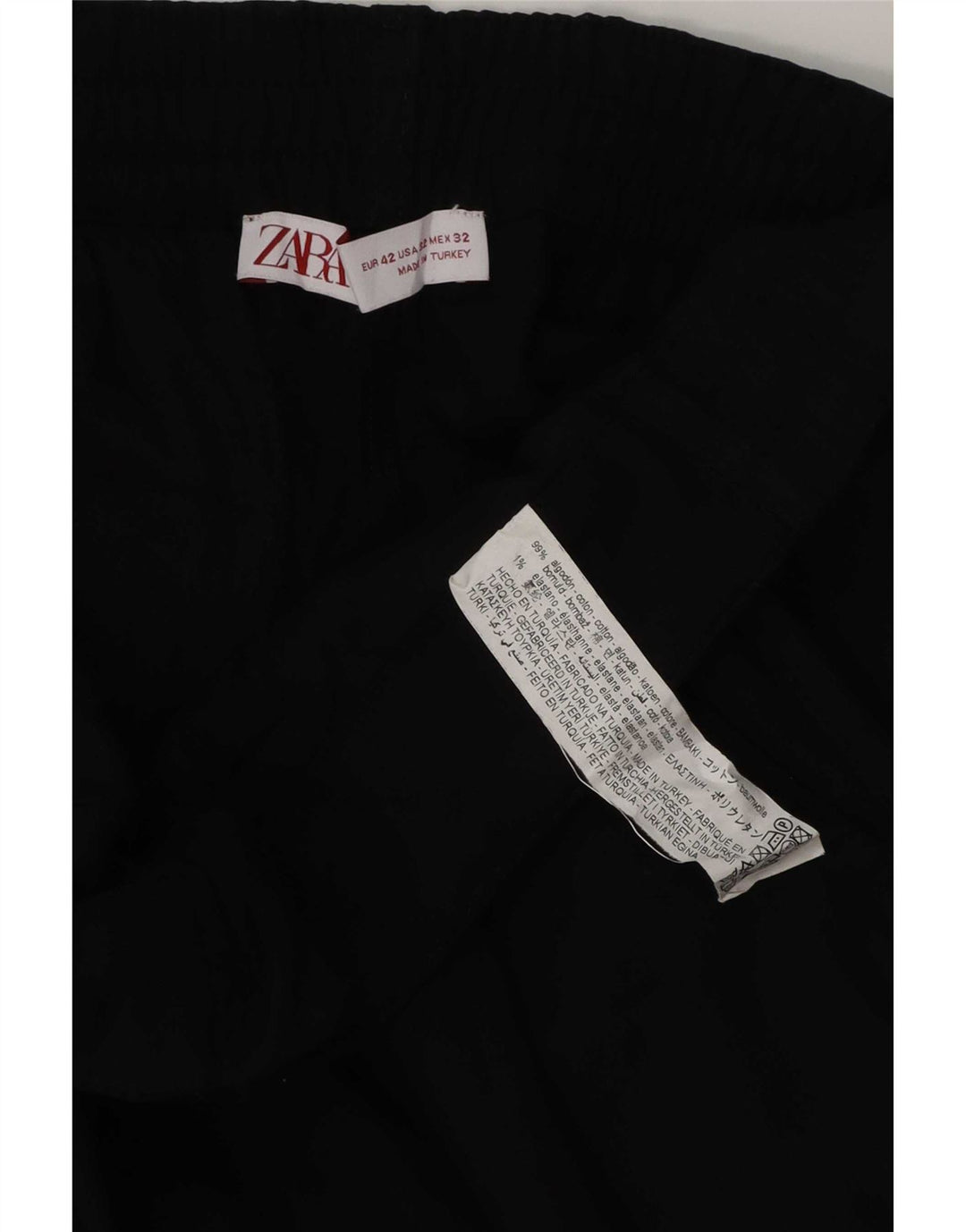 Zara Herren Cargoshorts EU 42 Large W32 Schwarze Baumwolle