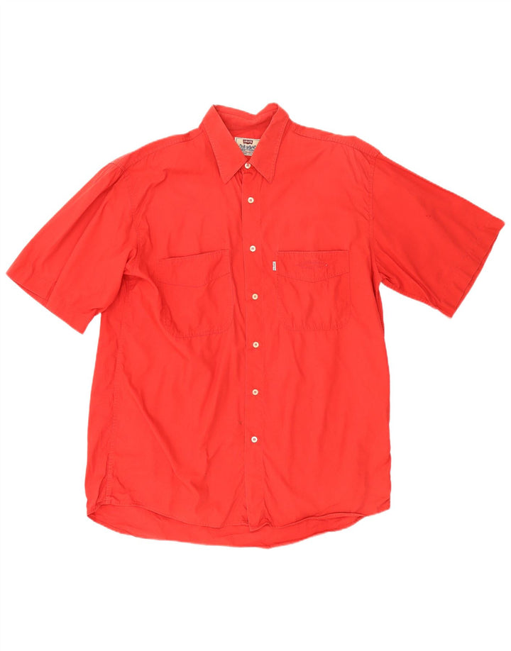 Levi's Herren-Kurzarmhemd, Größe L, Rot
