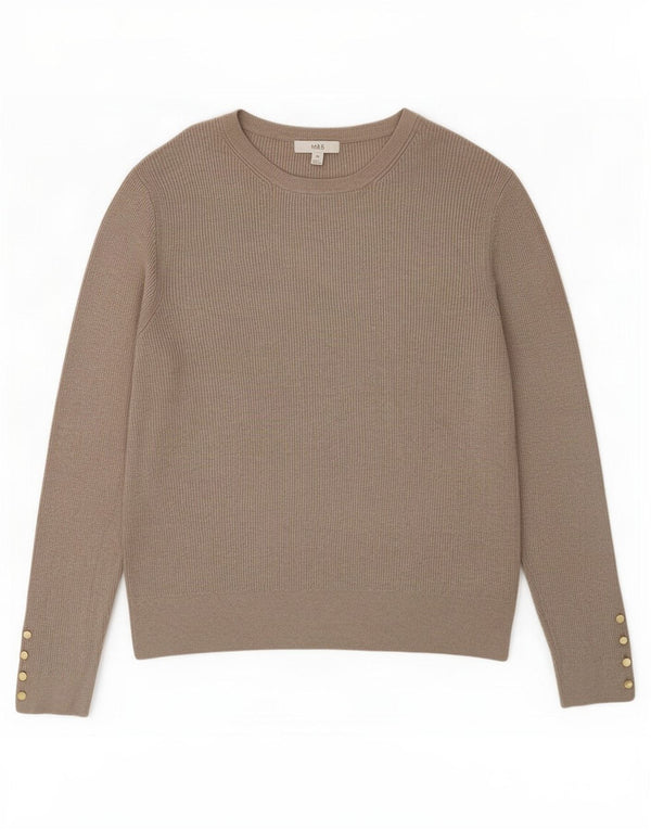 Marks & Spencer Damen-Pullover mit U-Boot-Ausschnitt, UK 20 2XL, braune Viskose