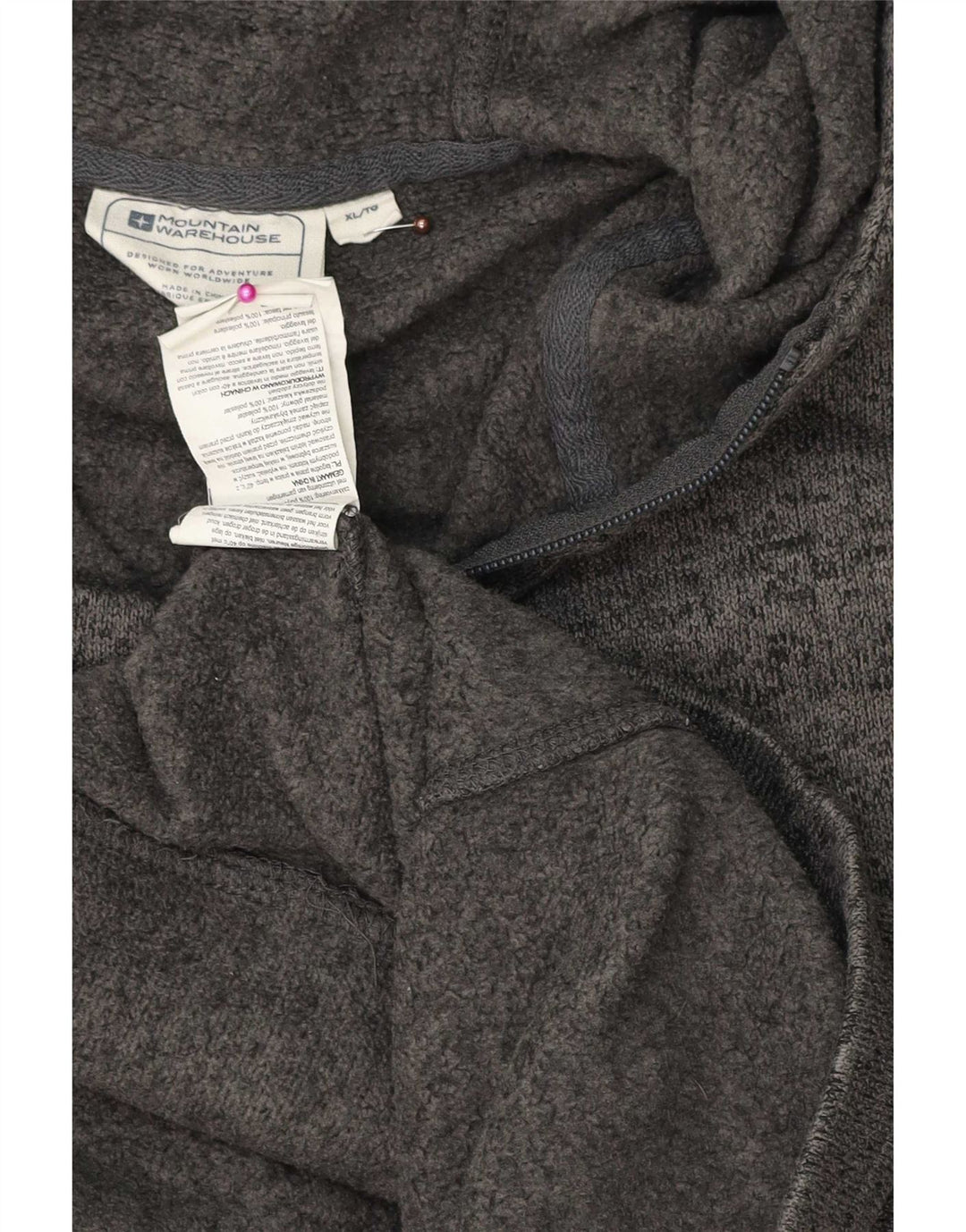 Mountain Warehouse Herren-Kapuzenpullover mit Reißverschluss, XL, grau geflecktes Polyester