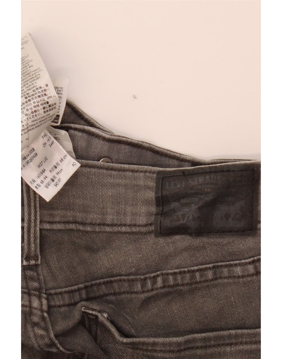 Levi's Damen 511 Curvy Skinny Jeans W27 L30 Graue Baumwolle