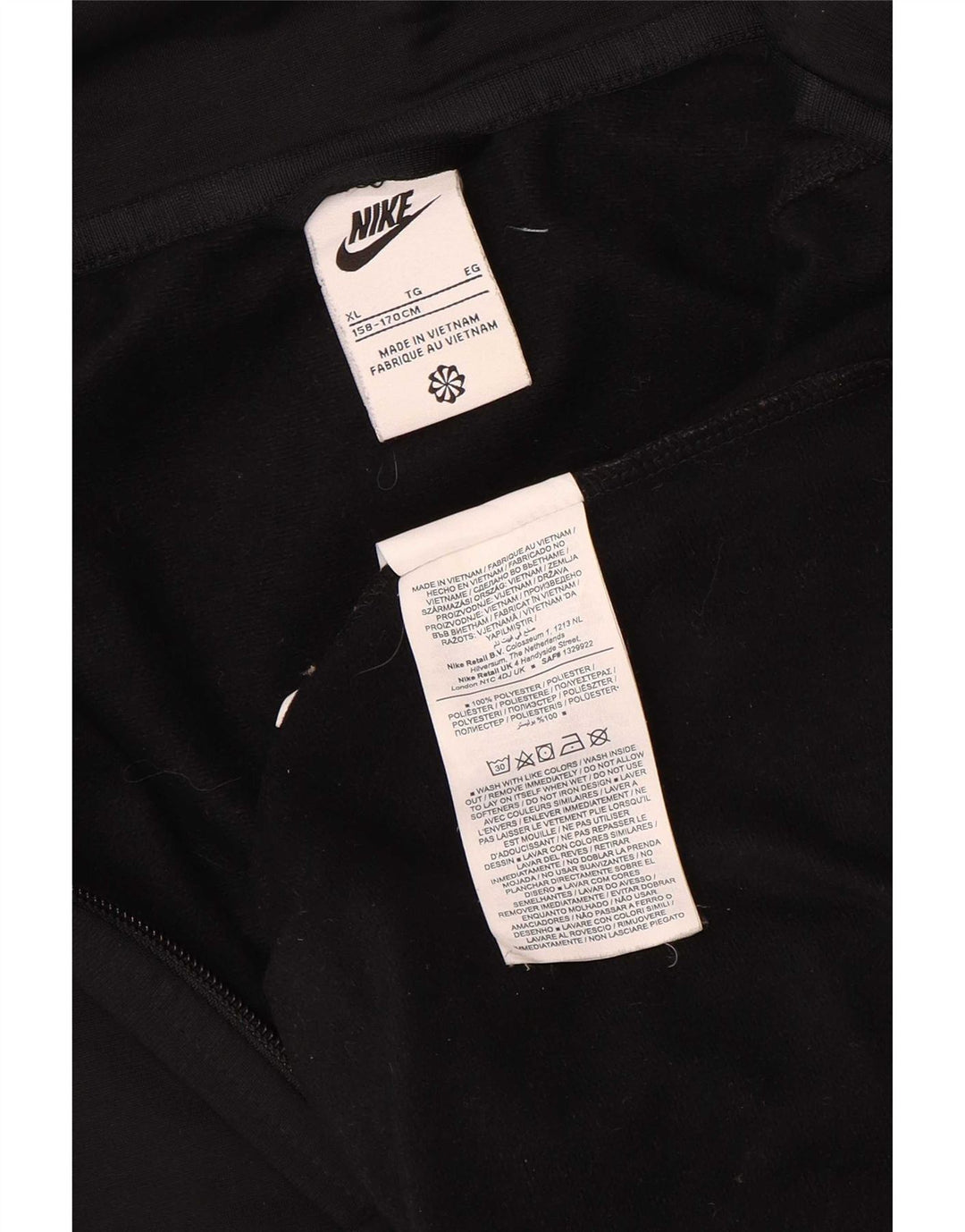 Nike Jungen-Trainingsanzug-Top-Jacke, 13–14 Jahre, XL, schwarzes Polyester