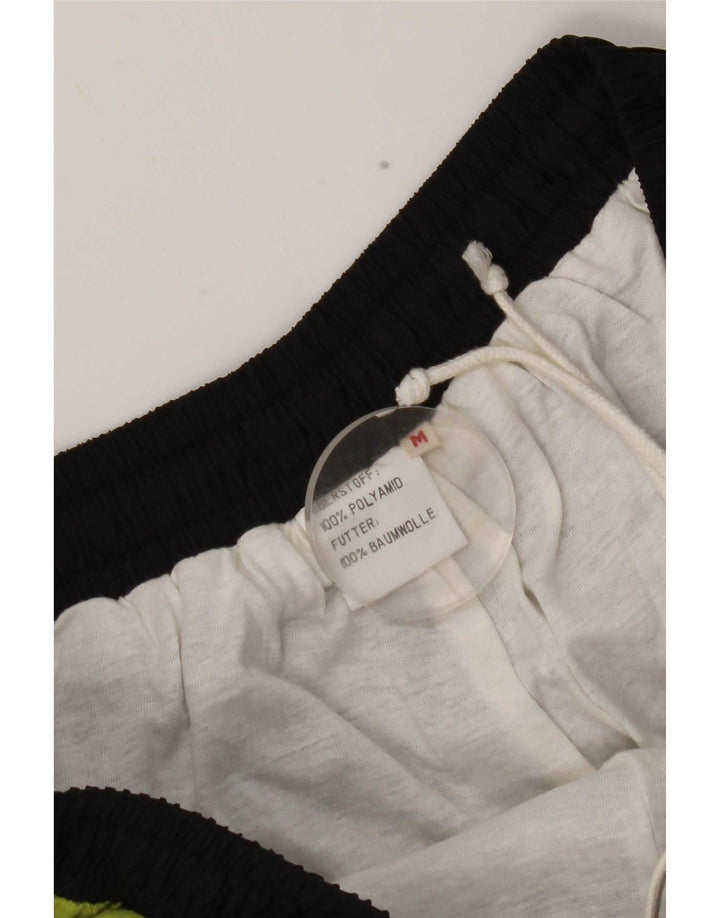 Vintage Herren-Trainingshose, Jogginghose, Mittelschwarz, Colourblock-Nylon