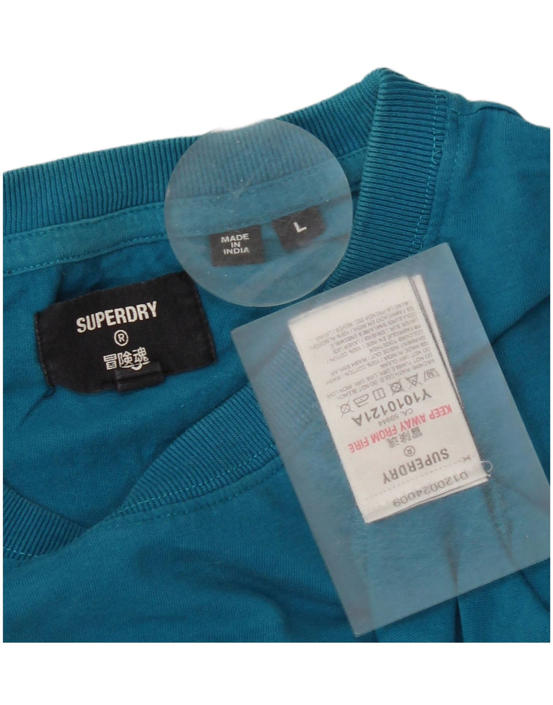 Superdry Damen T-Shirt Top Large Blau Baumwolle