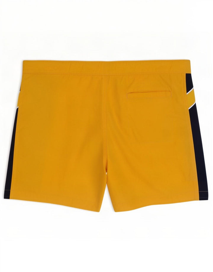 Champion Herren-Badeshorts mit Grafik, mittelgelbes Farbblock-Polyester