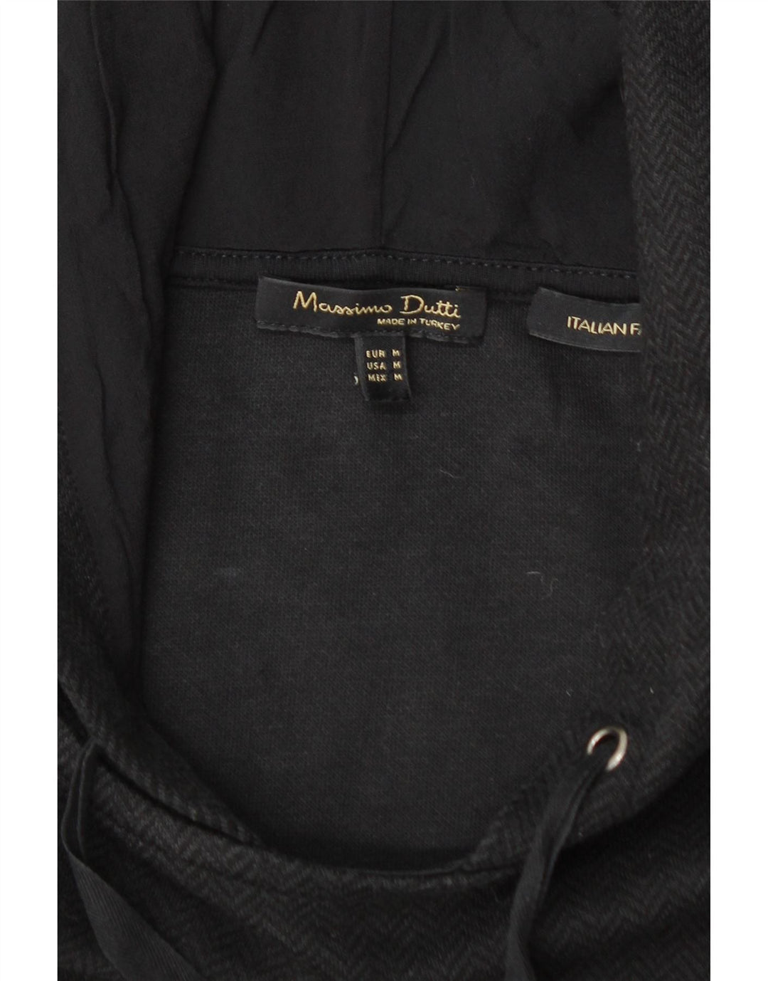 MASSIMO DUTTI Damen Kapuzenpullover UK 14 Medium Black Chevron