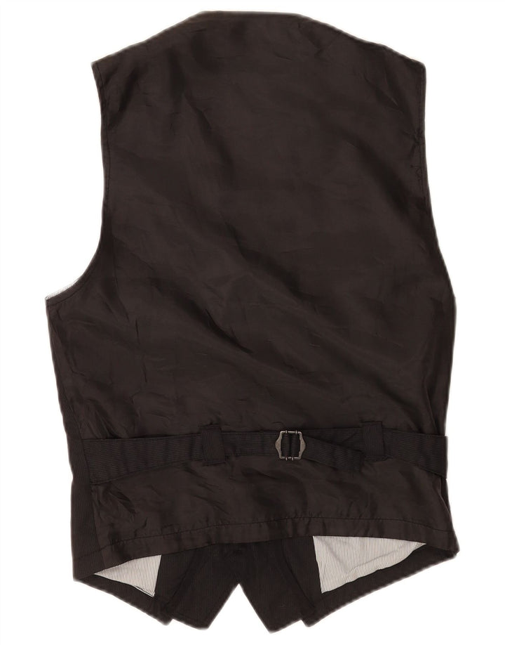 Zara Herren Weste XS Schwarz Nadelstreifen Polyester