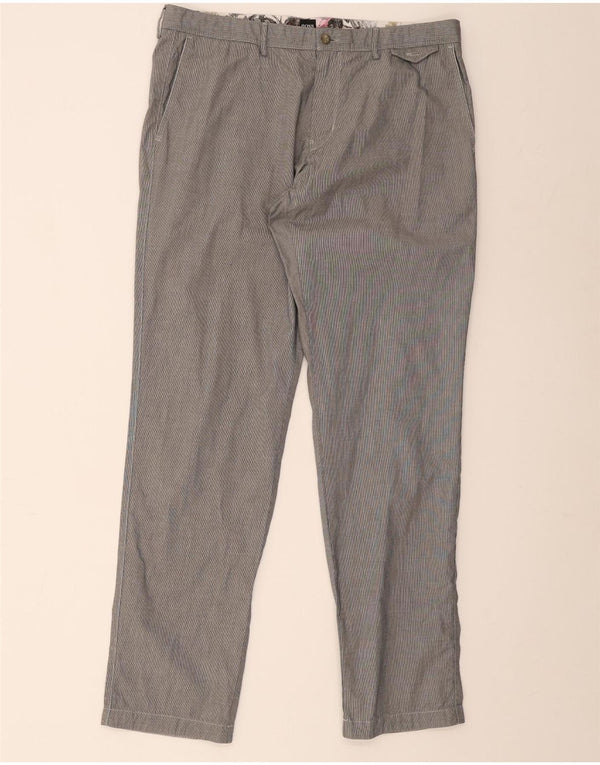 Hugo Boss Herren-Chinohose mit normaler Passform, Größe 52, XL, B38, L32, graue Nadelstreifen