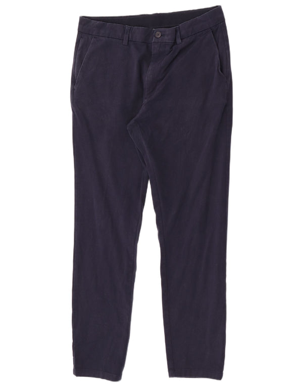 Marks & Spencer Herren Slim Chinohose W34 L31 Marineblaue Baumwolle