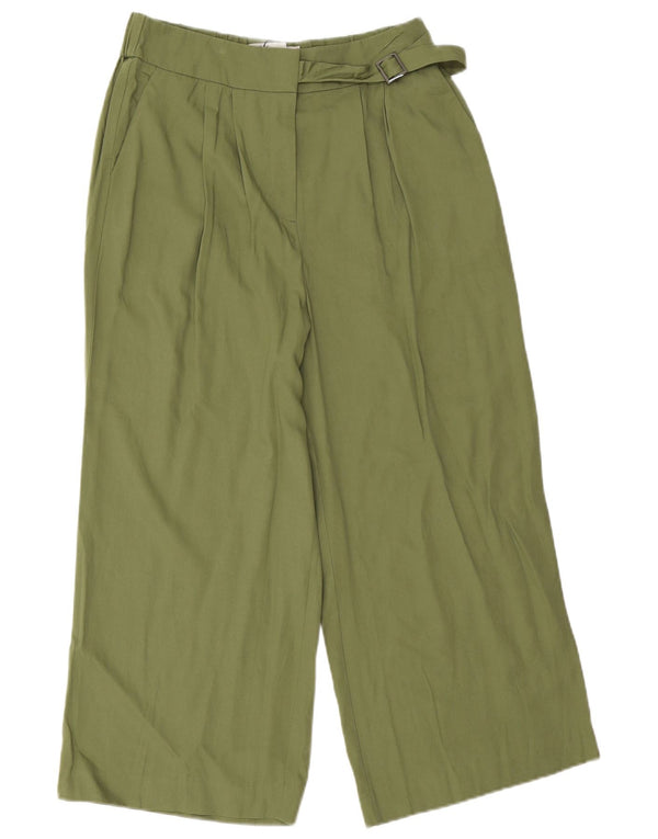 Oasis Damen-Caprihose mit hoher Taille und weitem Bein, UK 12, M, W28, L22, Grün