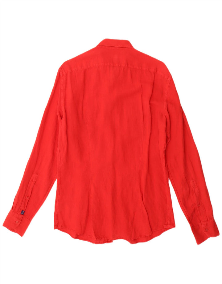 Trussardi Jeans Herrenhemd Mittelrote Baumwolle