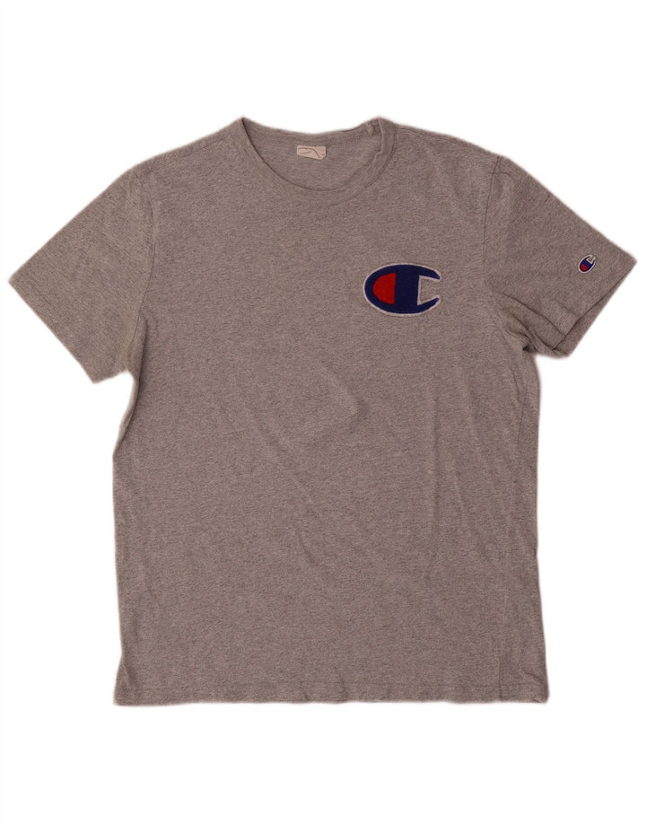 Champion Herren-T-Shirt mit Grafik, Größe L, Grau, Baumwolle