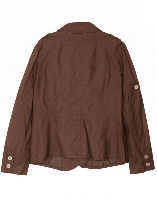 Sasha Damen-Militärjacke, UK 12, mittelbraune Baumwolle