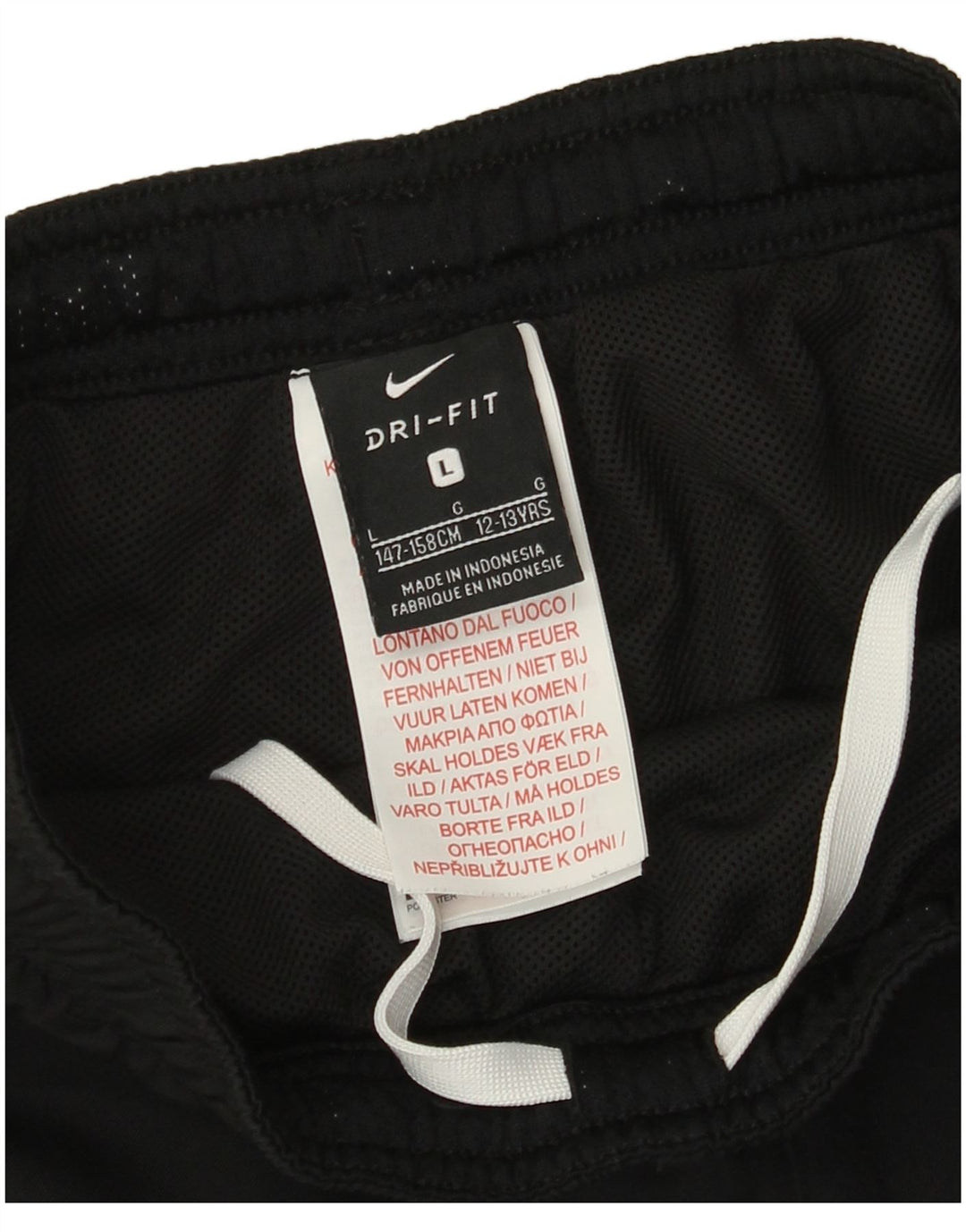 Nike Dri-Fit-Windbreaker-Hose für Jungen, 12–13 Jahre, Größe L, schwarzes Polyester