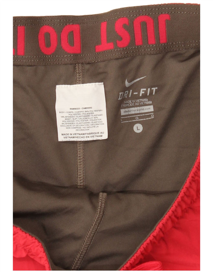 NIKE Damen Dri Fit Sport Shorts UK 16 Large Rot Polyester