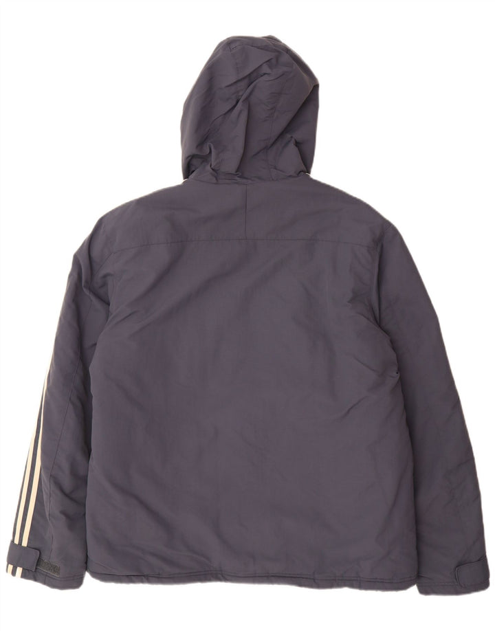Adidas Herren-Jacke mit Kapuze, gepolstert, UK 40, Größe L, Grau, Polyamid