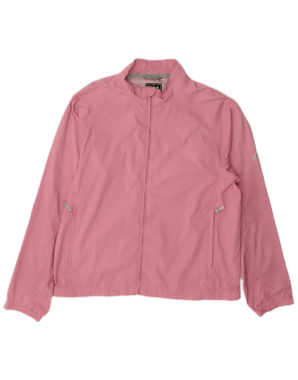 Adidas Damen Clima Proof Trainingsanzug Top Jacke UK 14 Mittelrosa Polyester