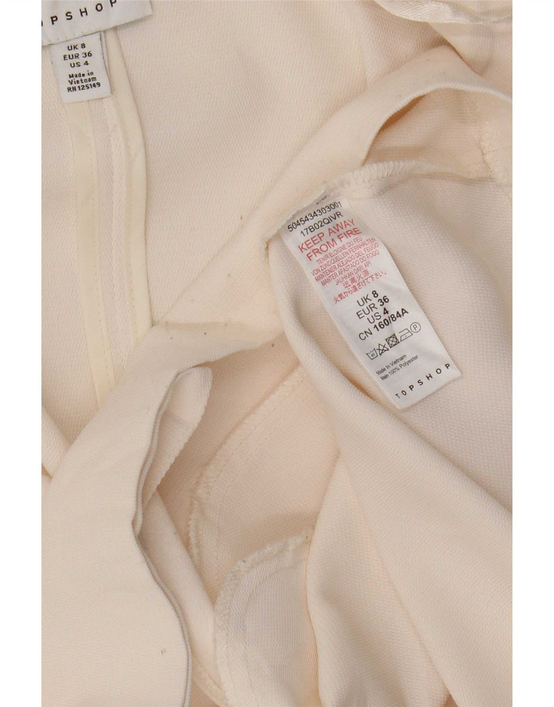 Topshop Damen-Blazer mit 1 Knopf, übergroß, Gr. 8, gebrochenes Weiß