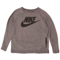 Nike Womens Graphic Sweatshirt Pullover UK 14 Mittelgrau gefleckte Baumwolle