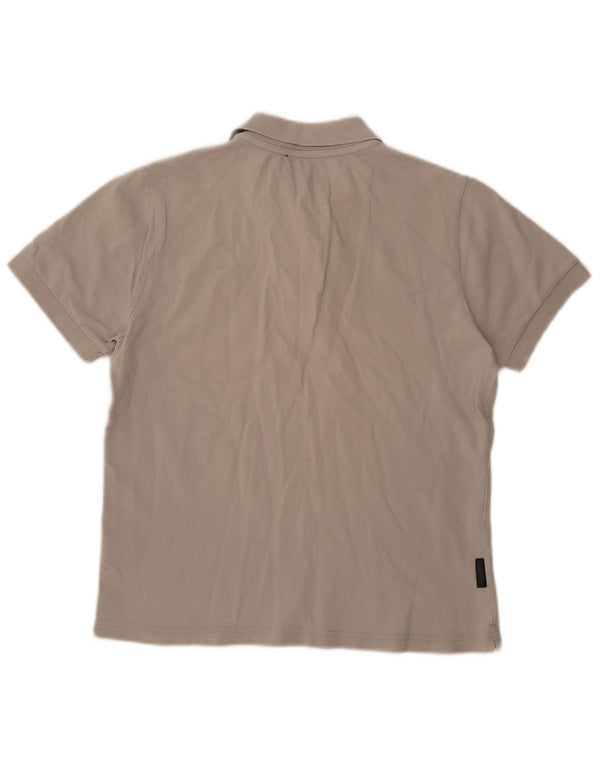 Calvin Klein Damen Poloshirt UK 16 Large Beige Baumwolle