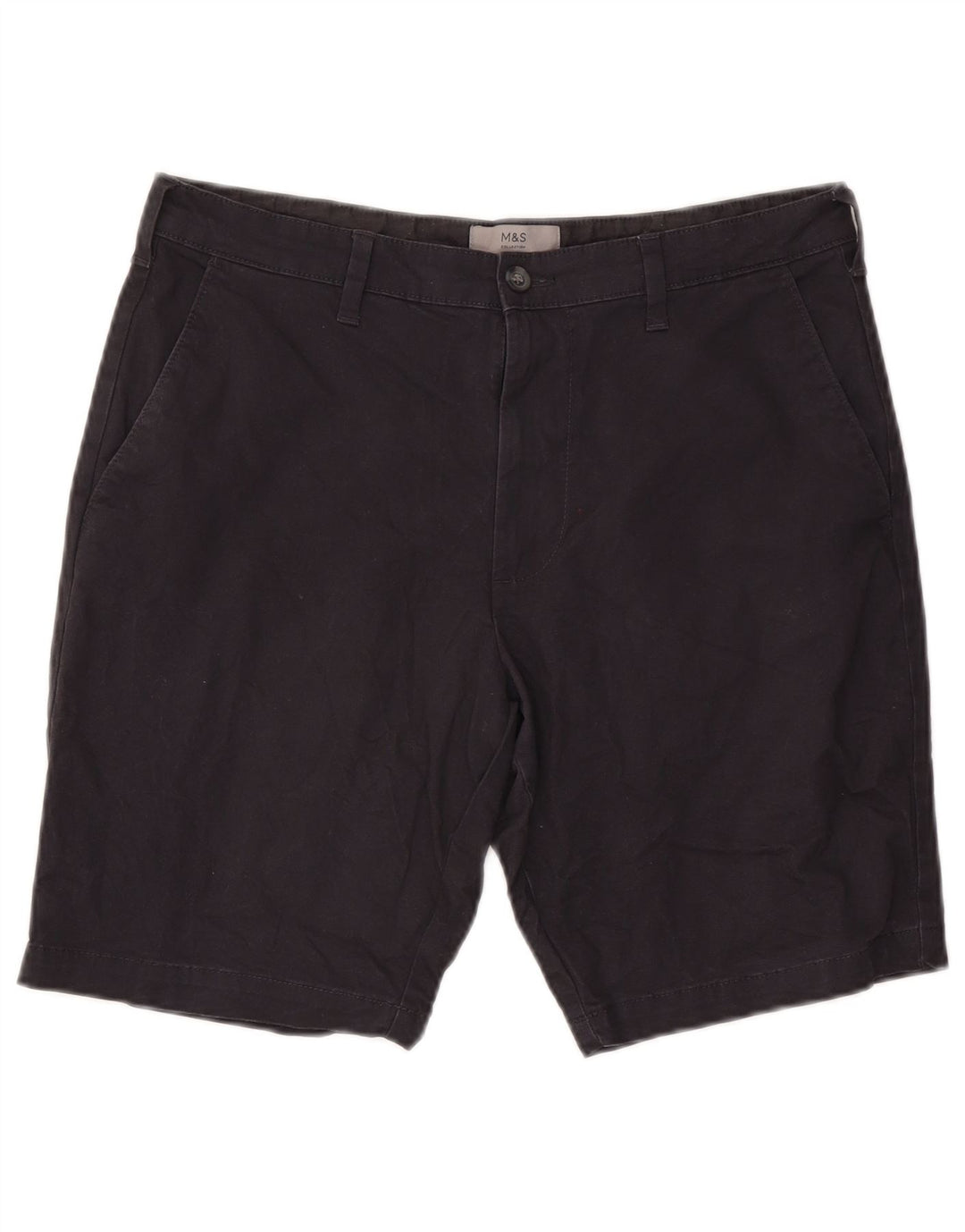 Marks & Spencer Herren-Chinoshorts W34, Größe L, Marineblau, Baumwolle