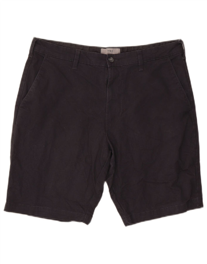 Marks & Spencer Herren-Chinoshorts W34, Größe L, Marineblau, Baumwolle