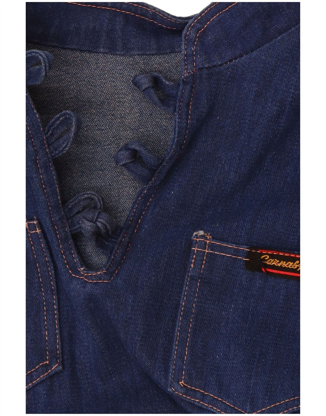 VINTAGE Damen Jeanskleid UK 14 Mittelblau