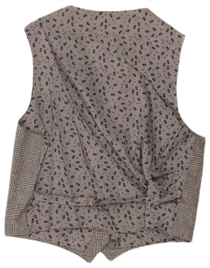 Vintage Damen Weste UK 12 Mittelgrau kariert