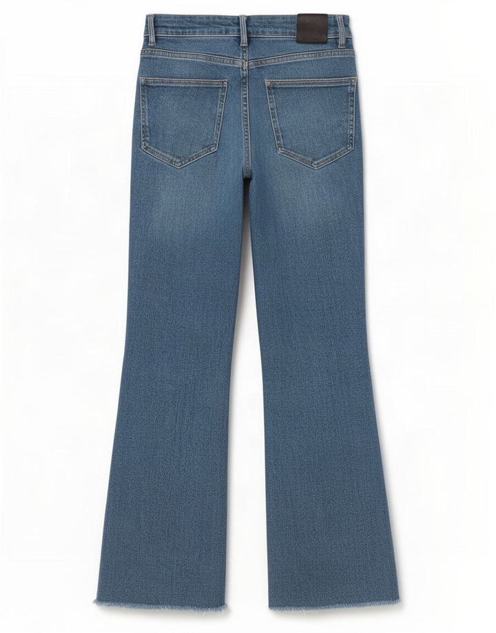 Massimo Dutti Damen Schlagjeans EU 38 Small W28 L29 Blaue Baumwolle