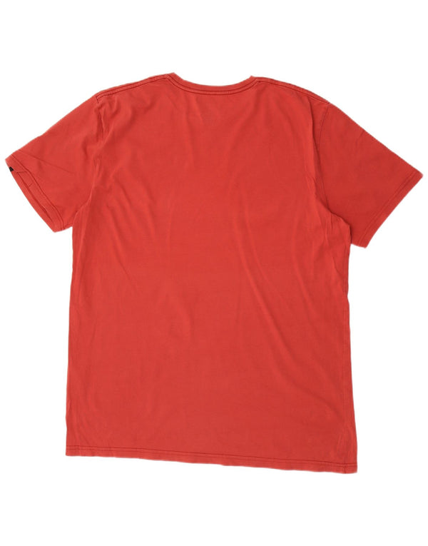 Quiksilver Mens Regular Fit Graphic T-Shirt Top 2XL Red Cotton