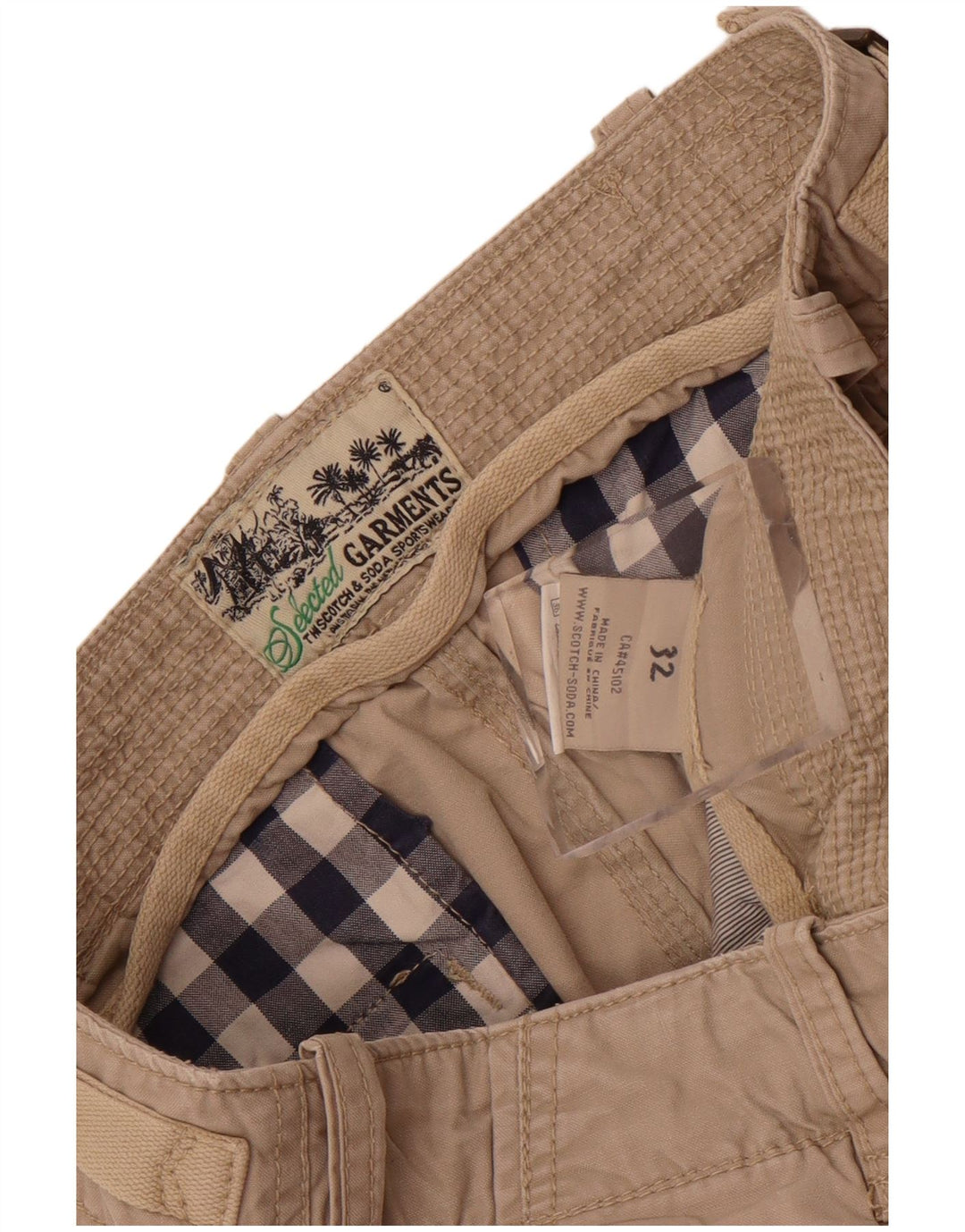 Scotch & Soda Herren Cargoshorts W32 mittelbeige Baumwolle