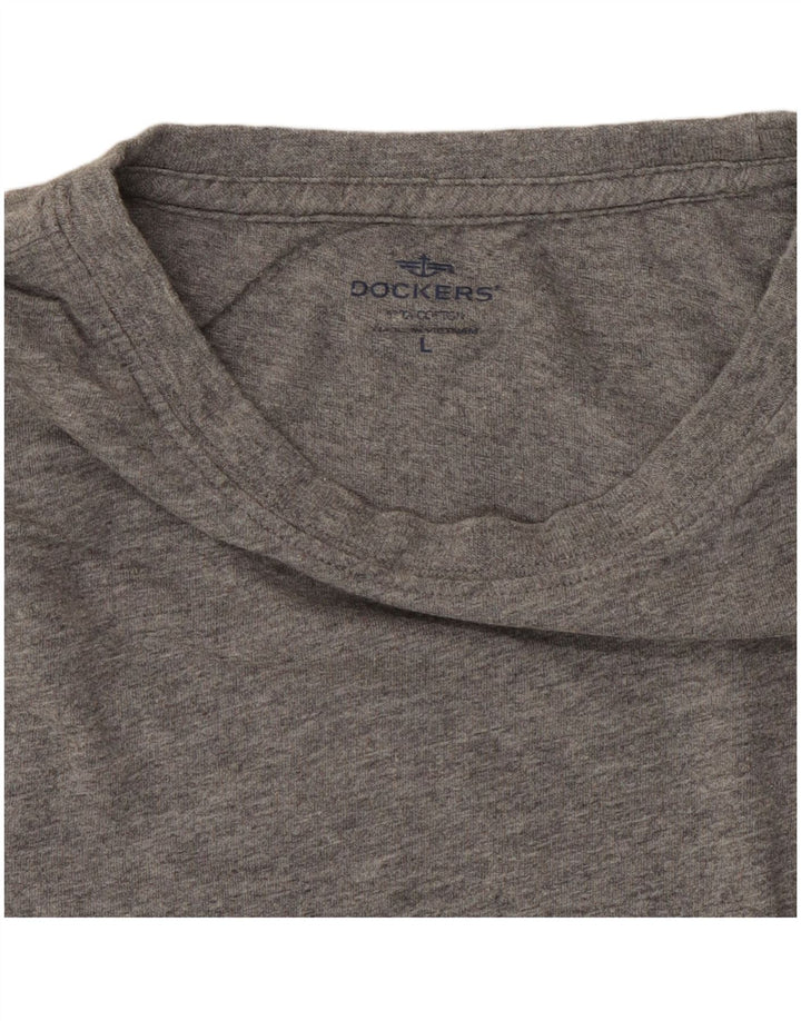 DOCKERS Herren T-Shirt Top Large Grau Baumwolle