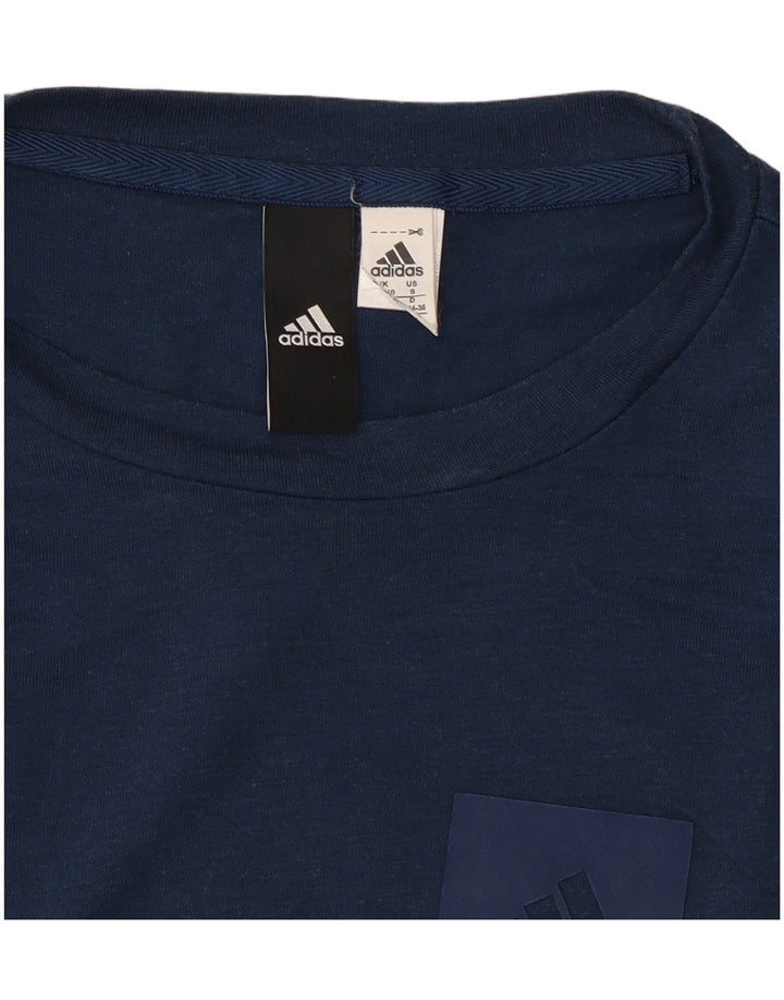Adidas Damen Weste Top UK 8 Small Marineblau Tie Dye Polyester