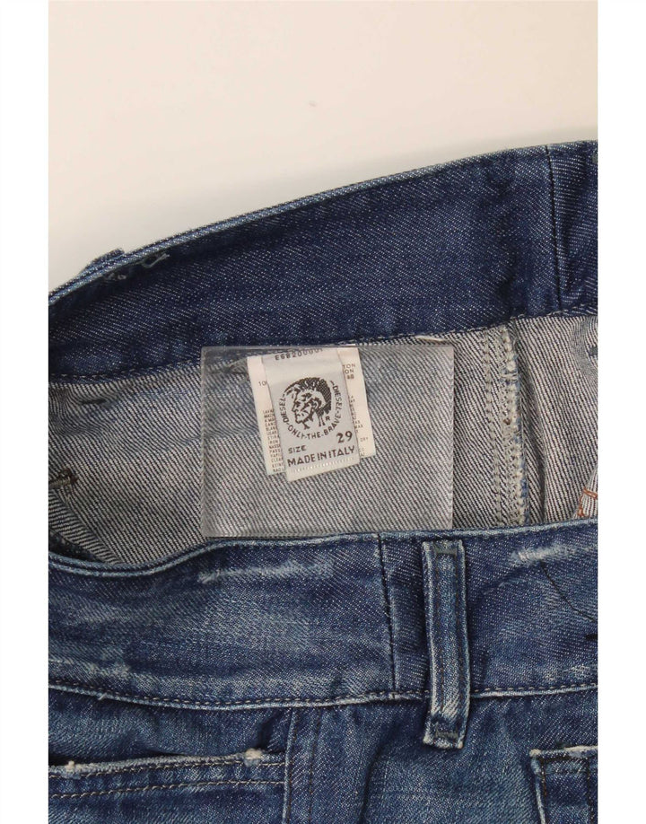Diesel Damen Distressed Bootcut Jeans W29 L33 Blaue Baumwolle