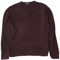 Marks & Spencer Herren Blue Harbour Pullover mit V-Ausschnitt, Größe L, Marineblau