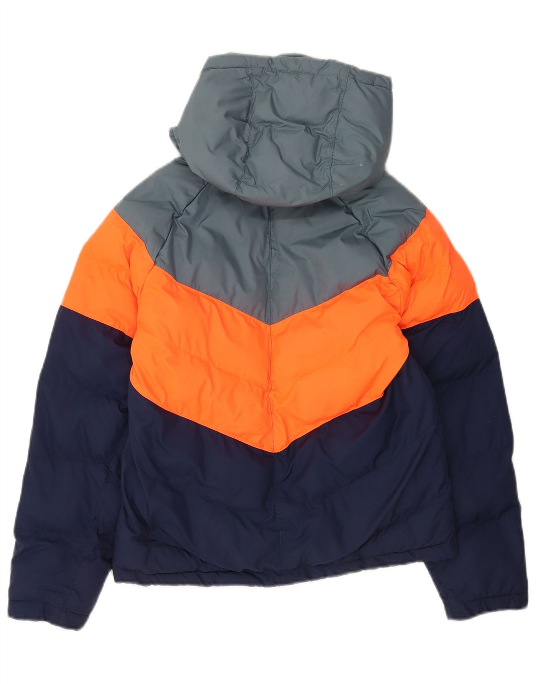 Nike Jungen-Jacke mit Kapuze, gepolstert, 12–13 Jahre, Größe L, Marineblau, Farbblock
