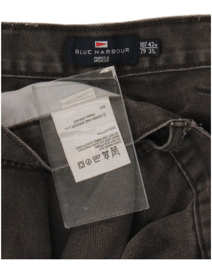 Marks & Spencer Herren Blue Harbour Straight Jeans W42 L31 Graue Baumwolle