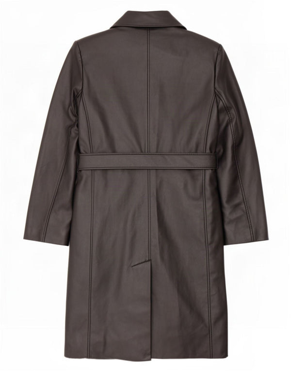 Zara Damen Übergroßer Kunstledermantel UK 10 Small Schwarz Polyurethan