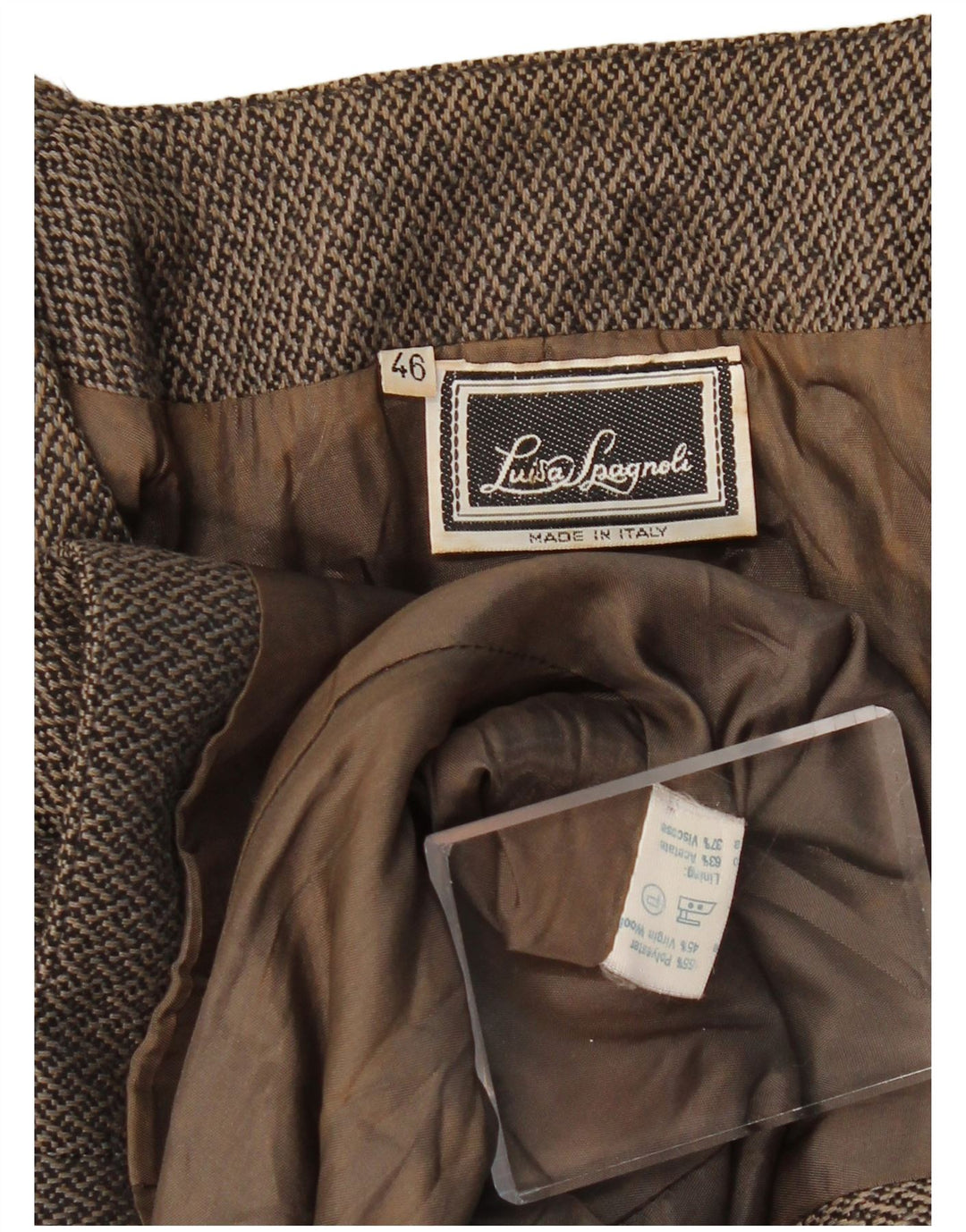 LUISA SPAGNOLI Damen 1-Knopf-Blazerjacke IT 46 Large Brown Geometrisch