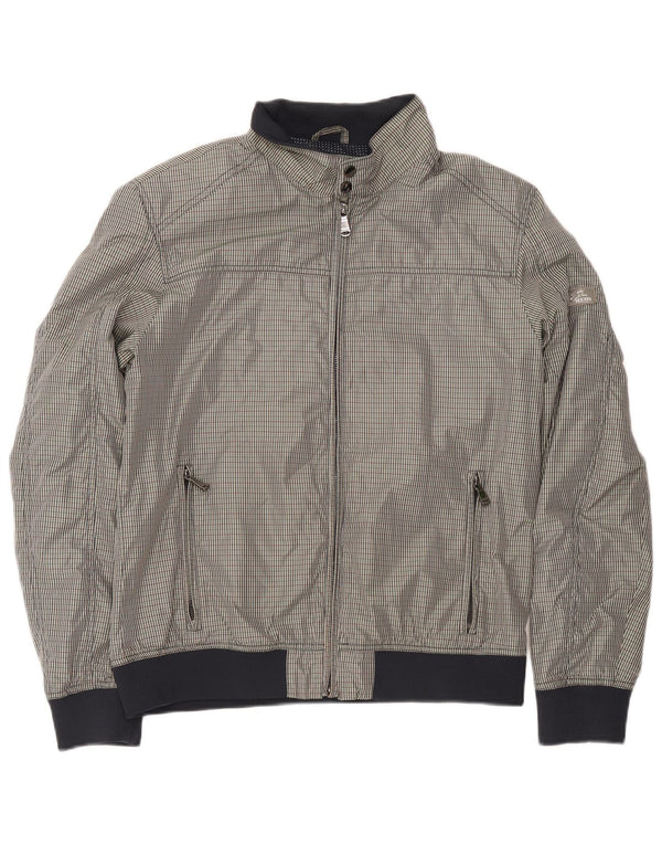 Yes Zee Herren Bomberjacke UK 42 XL Grau kariertes Polyester