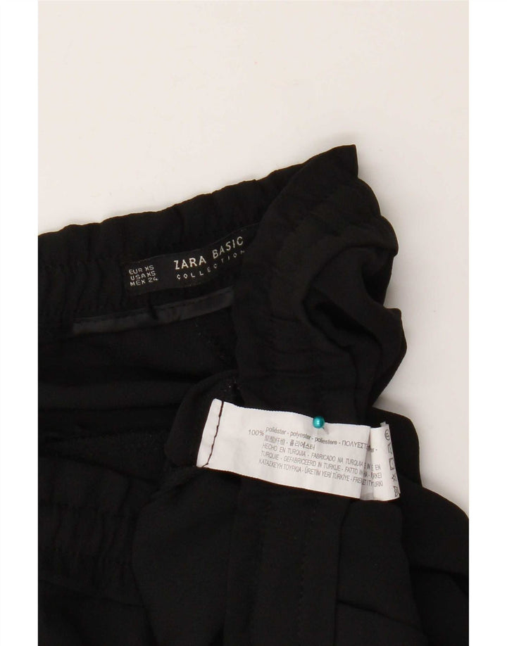 Zara Damen-PEGged-Cropped-Hose XS W24 L23 Schwarz Polyester