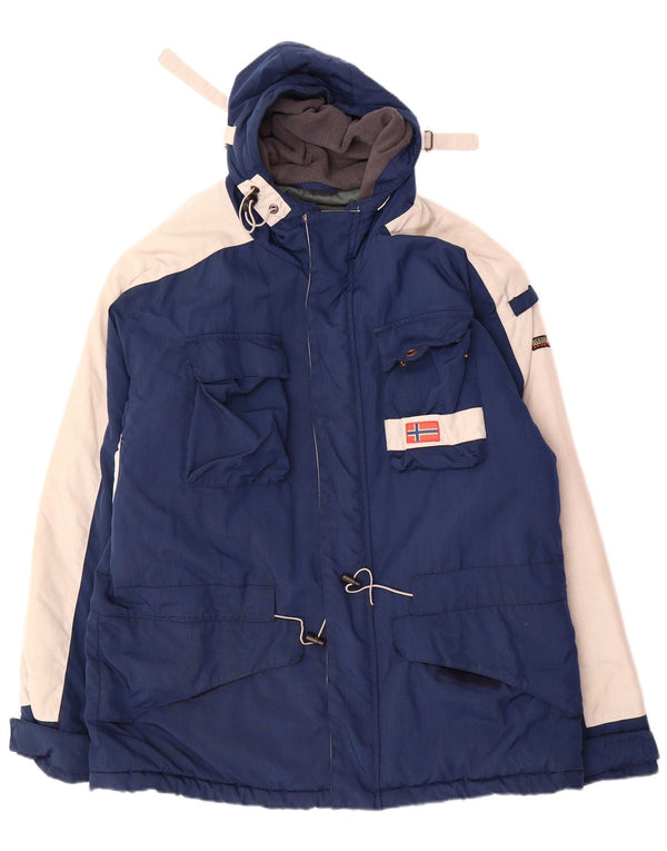 Napapijri Herren Geographic Kapuzen-Skijacke UK 42 XL Marineblau Farbblock