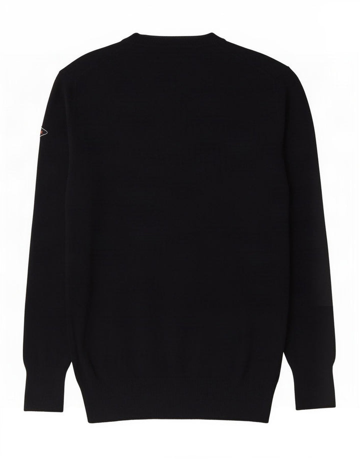 Superdry Herren-Pullover mit V-Ausschnitt aus mittelblauer Baumwolle