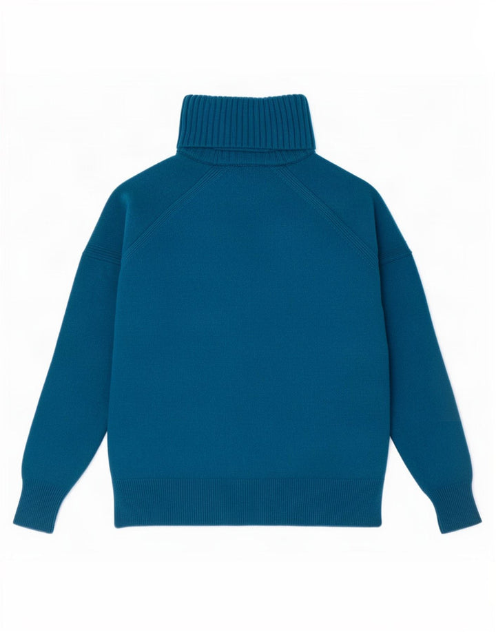 L.K. Bennett Rollkragenpullover für Damen, UK 14, mittelblaue Wolle