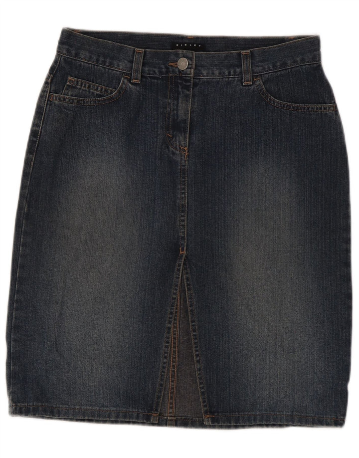 SISLEY Damen Jeansrock IT 42 Medium W28 Marineblaue Baumwolle