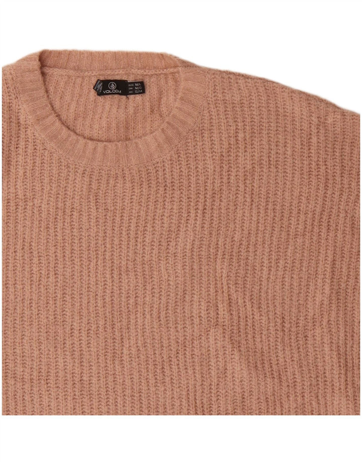 Volcom Damen-Pullover, übergroß, Rundhalsausschnitt, Gr. 12/14, Mittelrosa