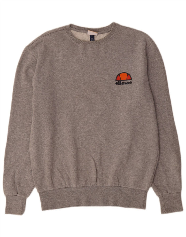 Ellesse Herren-Sweatshirt-Pullover aus mittelgrauer Baumwolle
