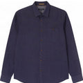 Ted Baker Herrenhemd, Größe 4, groß, marineblau gepunktete Baumwolle