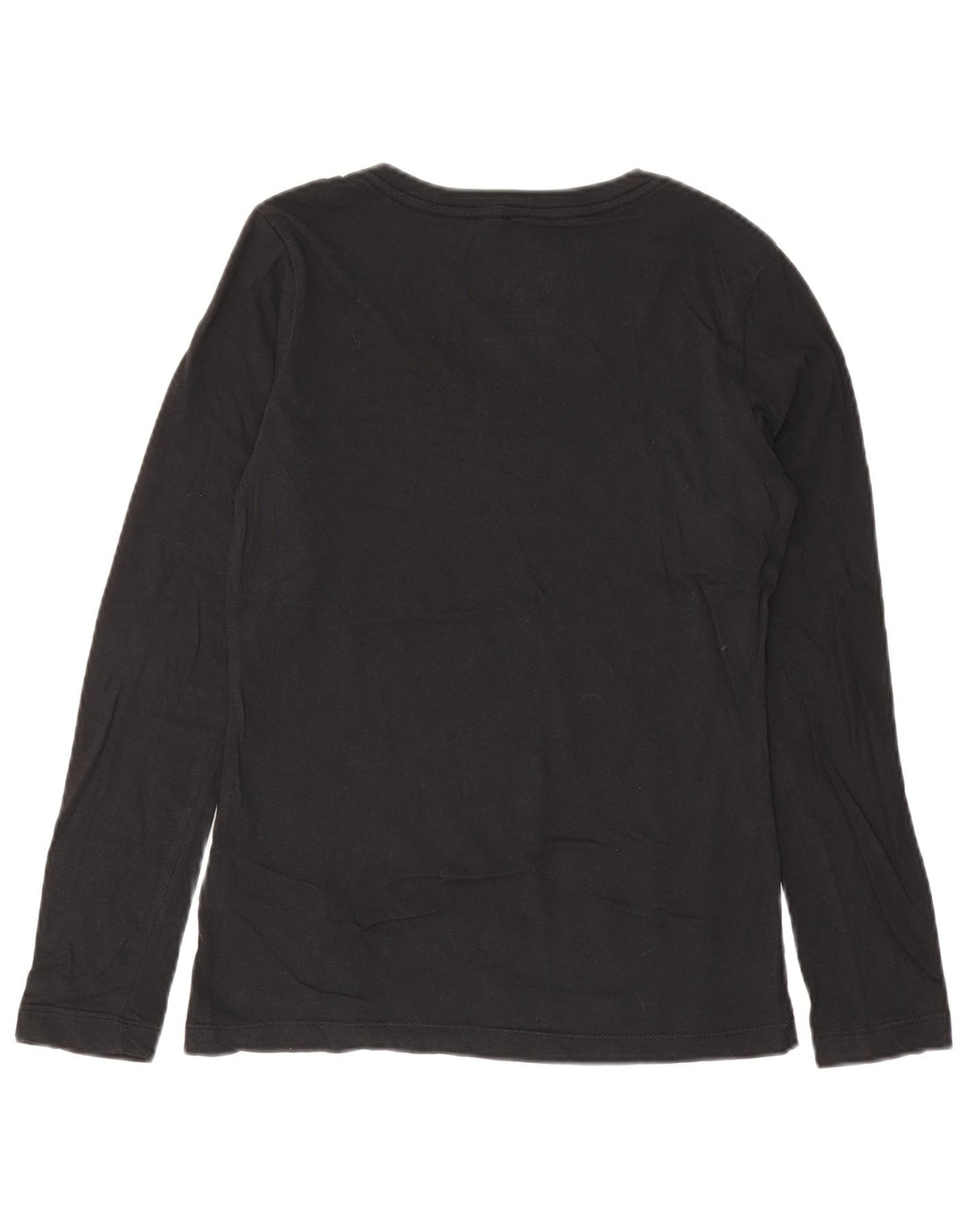 Nike Damen Slim Fit Top Langarm UK 12 Medium Schwarz Baumwolle